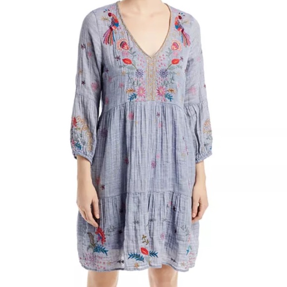 Johnny Was Lucy Embroidered Cotton Tiered Dress - Picture 6 of 8